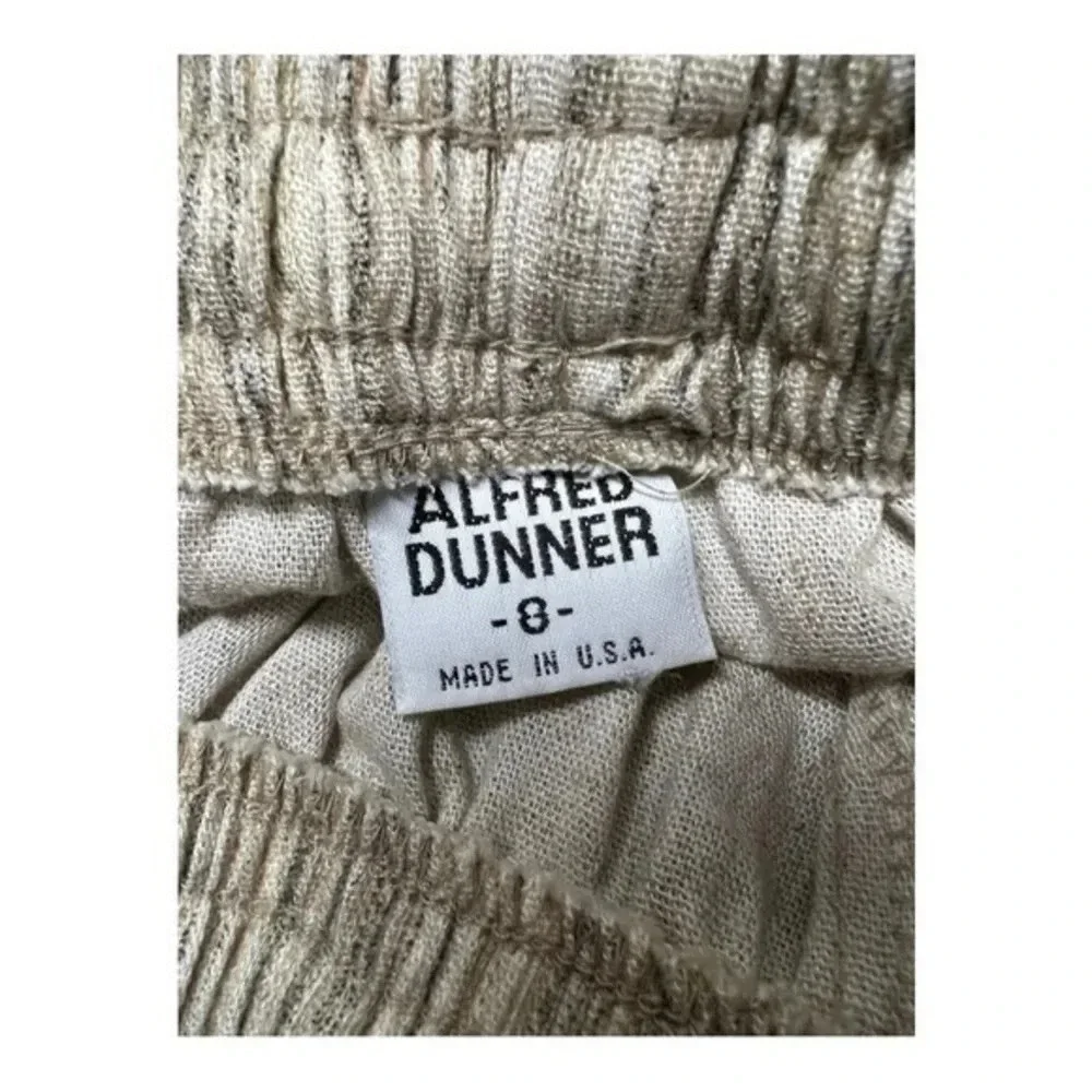 Alfred Dunner Crinkle Pin Stripe Size 8 Elastic Waist Pant Suit Neutral Colors - Picture 12 of 16